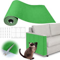 Cat Scratch Furniture Protector - 100" x 17" Trimmable Self-Adhesive Cats Claws Scratch Pads, DIY Cat Climbing Couch Protector for Scratch Post Cat Tree Replacement Indoor (Green) by Inchoco
