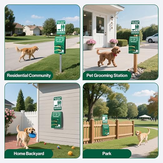 POCHAR Aluminum Outdoor Dog Bag Dispenser with Pick Up Sign for Pet Waste | Rust-Proof Wall-Mounted Poop Bag Dispenser for Dog Waste, Includes Lock & Mounting Hardware - Image 8