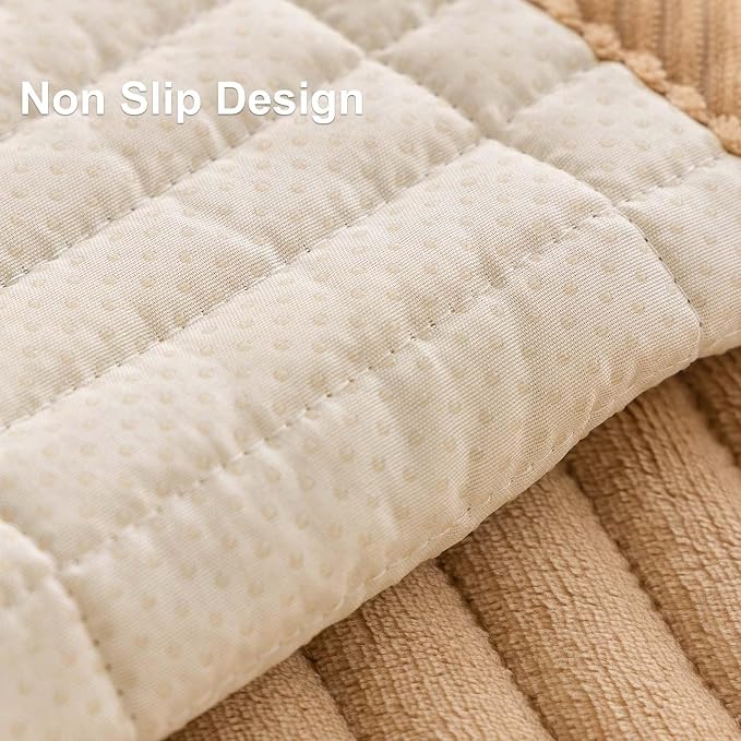 Velvet Washable Dog Couch Cover, Non-Slip Waterproof Pet Sofa Protector for Cushion Sectional, L-Shaped Sofa & Loveseat, Machine Washable(1PC/27.6"x90",Khaki) - Image 5