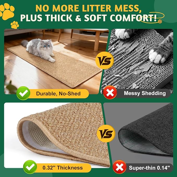 ENONCI Door Protector from Cat Scratching 30x7.8 Cat Wall Corner Scratcher | Anti Scratch Door Frame Furniture Protector for Indoor Cats - Image 4