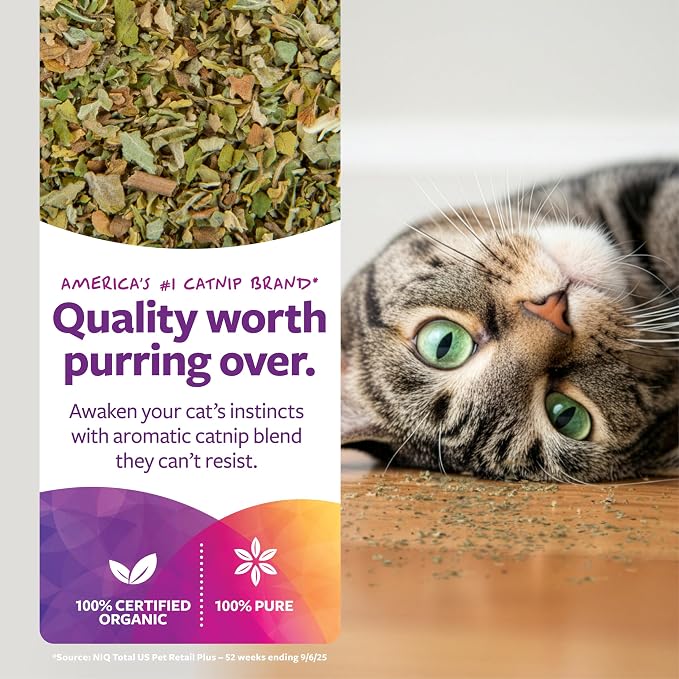 SmartyKat Organic Catnip for Cats and Kittens, 1 Ounce Resealable Pouch, Produced Without Insecticides - Image 2