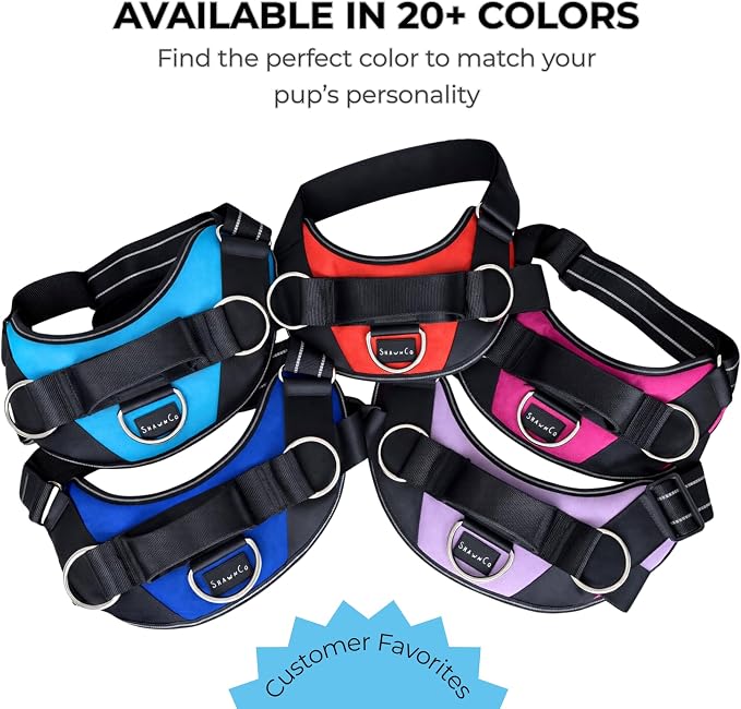 ShawnCo Essential Dog Harness, No-Pull Pet Vest (ICY Lilac,XL) | 3 Leash Clips, Easy On, No-Choke, Reflective, Adjustable Fit, Padded Comfort, Control Handle, For Small, Medium & Large Dogs - Image 7
