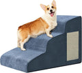 Dog Stairs for Small Dogs 15.7" H, Dog Ramp for Bed, 3-Step, Navy | Dog Steps for Bed, Couch, Pet Stairs with Non-Slip Bottom Design, Cat Scratching,High Density Foam Portable Pet Steps, Indoor by Ahpmeoa