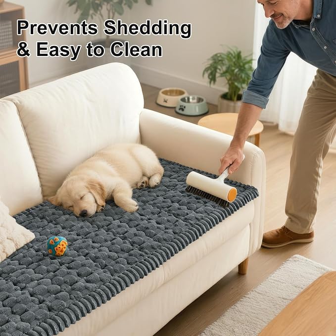 Smiry Non Slip Couch Covers for Dogs, Scratch Resistant Pet Sofa Protector | Machine Washable Soft Fuzzy Thick Furniture Cover for Sofa Loveseat Sectional Large Dogs, Dark Grey, 27.6" x 27.6" - Image 6