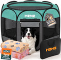 Dog Cat Small Animal Puppy Playpen Crate with 2 Blankets, Large, Blue | Portable Pop Up Pet Cage Enclosure Tent Kennel Indoor Outdoor with Carrying Case, No Assembly, Camping Use by MZNZ
