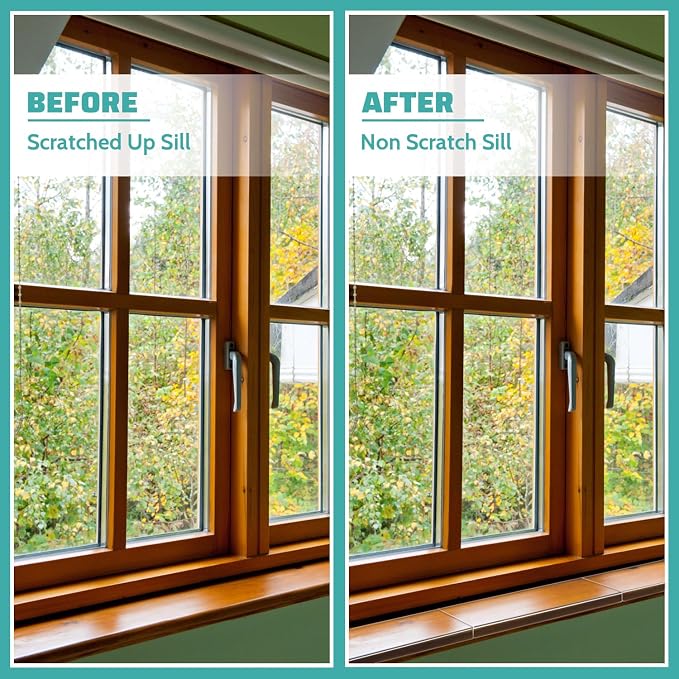 3 Pcs Window Sill Protector, Pet Window Guard,Transparent, Window Sill Cover, Protection from Dog and Cat Scratching Chewing Slobbering, Heavy Duty Scratch Shield(11.81"x4.72"x1") - Image 6