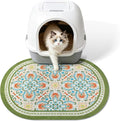 Cat Litter Mat, 24"x15" High Density PVC Litter Trapping Mat, Non-Slip, Waterproof & Urine-Proof Litters Catcher Mats, Keep Floor Clean, Soft on Kitten Paws, Cat Essentials Bean Green by Yigerlee