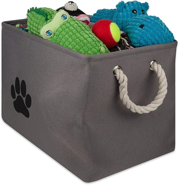 Bone Dry Pet Storage Collection Collapsible Bin, Small Rectangle, Gray - Image 4