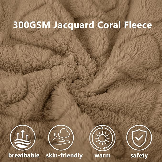 gogobunny Large Pet Blanket for Dogs Cats, Ultra Soft 300GSM Coral Fleece Washable Furniture Protector for Couch Bed Car Seat, Calming Crate Mat Blanket for Large Breeds, Brown, 60x80IN - Image 2