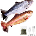 TOOGE 2 Pack 9" Floppy Fish Cat Toys with SilverVine and Catnip for Indoor Cats Interactive Flopping Fish Cat Kicker Catnip Toys for Cats Puppy Small Dogs (Salmon + Rainbow Trout) by TOOGE