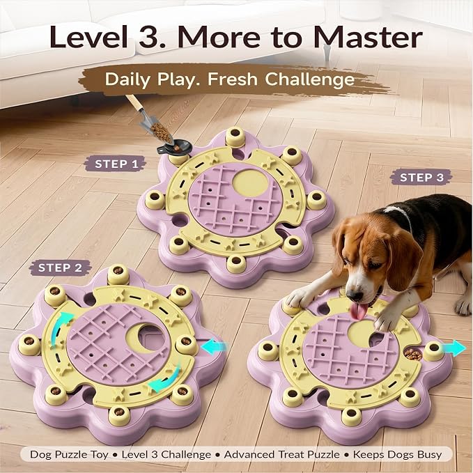 KADTC L Size 3 Levels, Dog Puzzle Toy, Slow Feeder & Enrichment for Dogs | Beginner-to-advanced step-by-step challenge offers brain exercise, burns energy, fights boredom, builds focus, curbs gulping. - Image 7