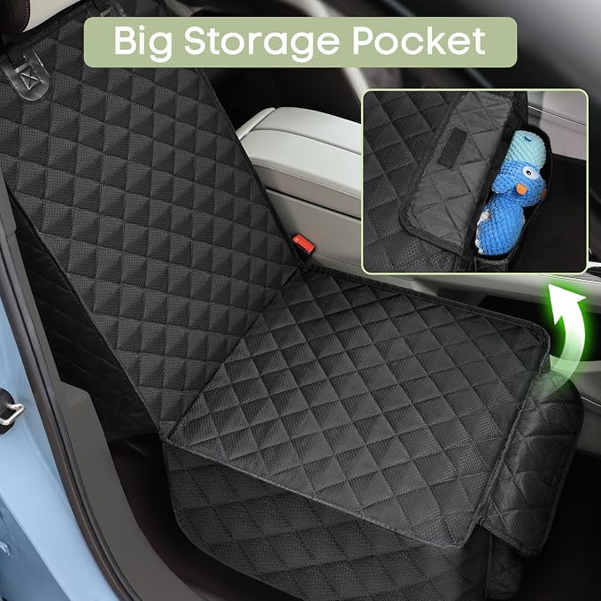 2 Pack Dog Car Seat Cover for Front Seat, Pet Car Seat Protector | Waterproof Scratchproof Non-Slip Captain Chair Cover, Full Protection with Side Flaps, Large Pocket, Fits Cars/Trucks/SUVs - Image 5
