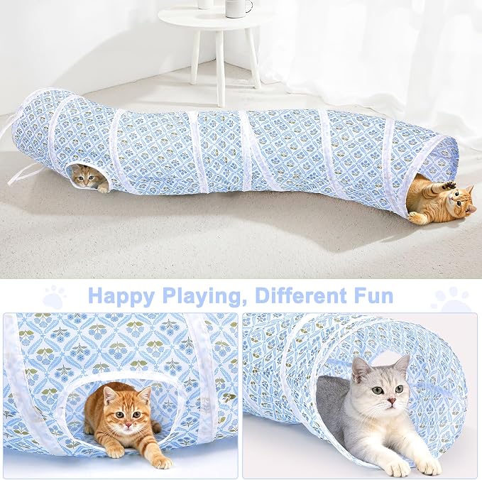Glittme S-Shape Cat Tunnel, Foldable Cat Tunnels for Indoor Cats | Interactive Bunny Tunnel And Cat Tubes With Crinkle Sounds. Ideal For Kittens, Ferrets And Small Pets To Hide, Play Or Rest - Image 4
