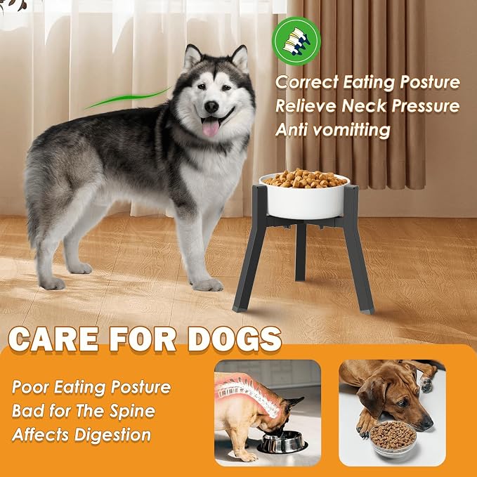Elevated Dog Bowl Stand for Large Dogs with Tray, Adjustable Width 7-10.6", Raised Food Water Bowl Stand, Bowl NOT Included - Image 2