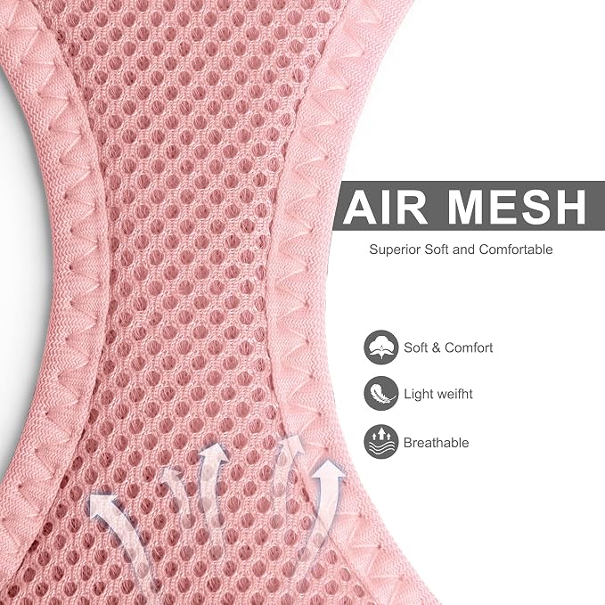 Fida Comfy Dog Harness with Leash, Soft Puppy Vest Escape Proof, Breathable Lightweight Soft Mesh, Adjustable Reflective Step-in Harness for Small Dogs Walking (S, Pink) - Image 2