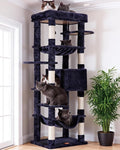 Heybly Cat Tree for Large Cats 20 lbs, 69 inches Cat Tower HCT031G | Heavy Duty Cat Condo for Indoor Cats, Multi-Level Furniture with Big Padded Plush Perch, Cozy Basket, Smoky Gray by HEYBLY