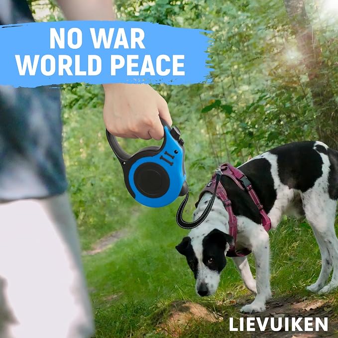 Retractable Dog Leash Automatic Telescopic Tractor Dog Tape | Pet Tape 10/16 FT Durable and Convenient, with Non-Slip Handle, Suitable for Small and Medium-Sized Dogs Blue - Image 6