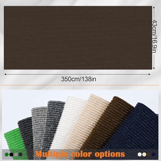 Cat Scratch Furniture Protector - 138" x 17" Trimmable Self-Adhesive Cats Claws Scratch Pads, DIY Cat Climbing Couch Protector for Scratch Post Cat Tree Replacement Indoor (Brown) - Image 2
