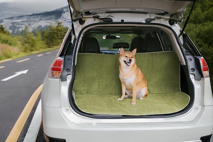 FUNNY FUZZY Dog Car Seat Cover for Back Seat, Back Seat Pet Cover for Dogs Waterproof, Scratchproof Dog Backseat Cover, Non-Slip Bench Car Seat Protector, Universal Fit Most Cars, SUVs, Trucks, Green - Image 8