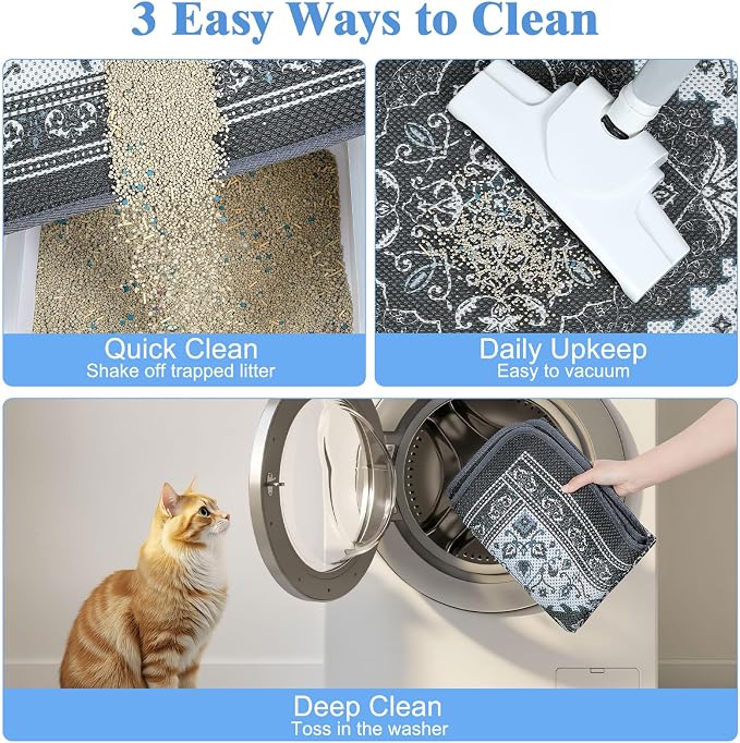 Unicorn Catcher 24"x15" Cat Litter Mat Machine Washable Litter Trapping Pad | Kitty Paw Friendly Padding With Breathable 3D Air Mesh Technology And A Non-Slip Base To Keep Home Floors Debris-Free - Image 7