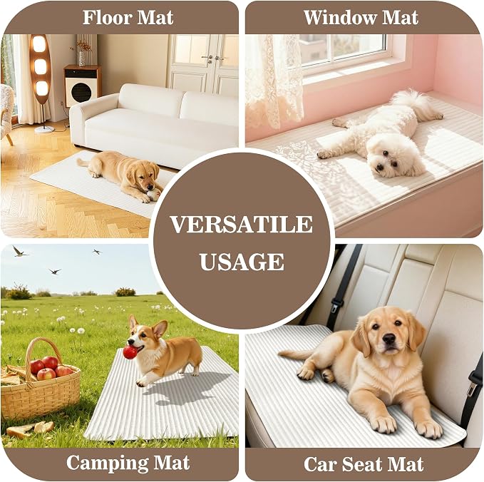 MYSKY HOME 100% Waterproof Couch Cover for Dogs Washable, Non Slip Couch Covers for 2 Cushion Sofa Pet Friendly, Thick Soft Sofa Covers Slipcovers Blanket Dog Bed Cover, Cream, 35"x70.9" - Image 6