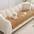 Waterproof Sofa Covers for Pets, Non Slip Fuzzy Couch Cover, Dog Furniture Bed Protector, Soft Plush Sofa Slipcover (Brown, 29"x83") by Unknown