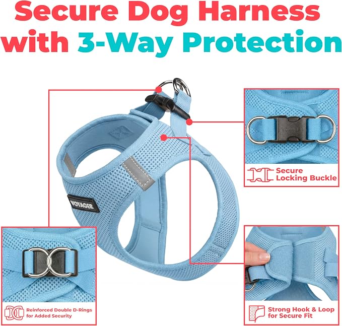 Voyager Step-in Air Dog Vest Harness - Baby Blue, X-Large | 20.5 - 23" in Chest, Reflective Bands, All Weather Breathable Air Mesh, Cats Compatible, Lightweight, Fast Drying - Image 2