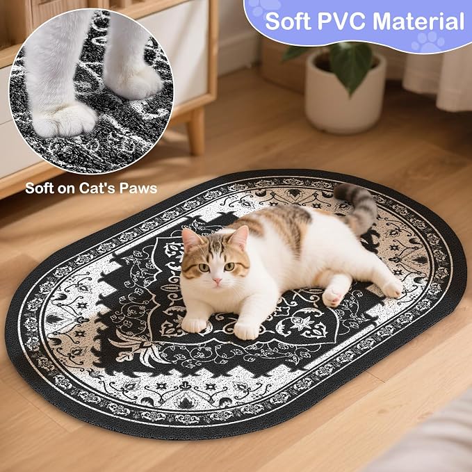Bienbee Cat Litter Mat, 24" x 15" Dense Trapping Mesh for Litter Boxes | Litter Box Mat with PVC Mesh, Waterproof &Urineproof, Non-Slip Grip, Soft On Kitty Paws and Easy to Clean to Protect Floor - Image 5