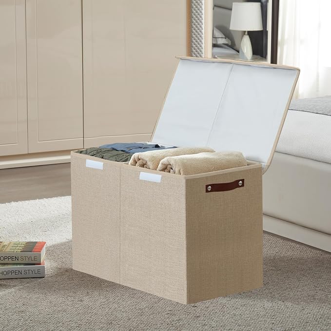 Bagnizer Large Toy Storage Box with Lids, Collapsible Sturdy Baby Storage Organizer Chest Bin Basket for Kids, Boys, Girls, Playroom, Nursery, Bedroom, Closet 25"x13"x16" (Khaki) - Image 7
