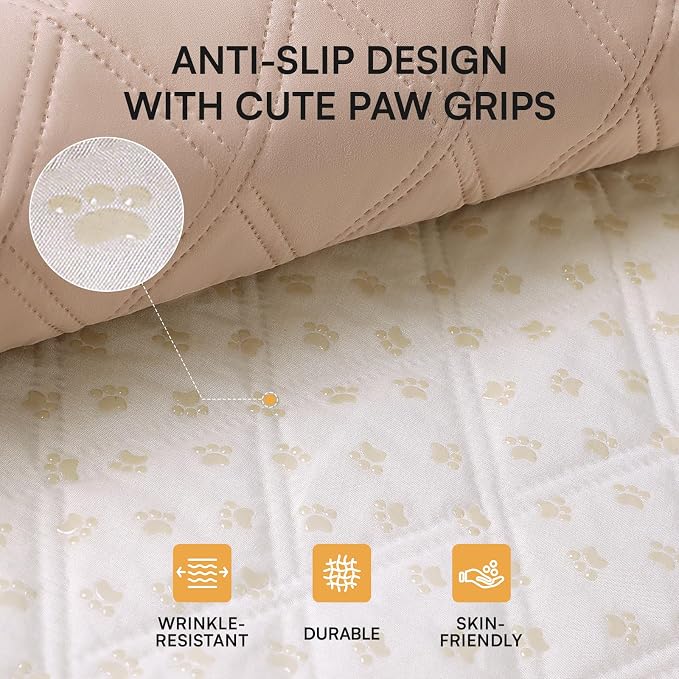 Luciphia Waterproof Couch Cover for Dogs, Non-Slip Pet Sofa Protector | Non-slip waterproof couch cover scratch-resistant machine washable protects sofa bed, Beige, 30" x 70" - Image 3