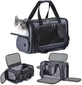Cat Carrier Pet Travel Carrier by Airplane Approved Under seat, TSA Airline Approved Soft-Sided Dogs Carrier Bag for cat,Dogs,17.5 x 8.5 x 11 inches,Grey by GROXKOX