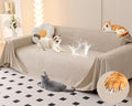 Loiion Cat Scratch Couch Cover Waterproof Sofa Cover 150"x71" Almond | Pet-Friendly Couch Protector, Anti-Scratch & Non Slip Sofa Cover For Cats Dogs Kids, Machine Washable by Loiion