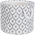 Bone Dry Pet Storage Collection Lattice Paw Print, Small Round, White/Gray by BoneDry