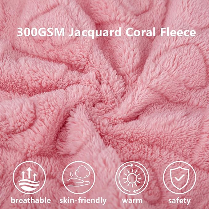 gogobunny Large Pet Blanket for Dogs Cats, Ultra Soft 300GSM Coral Fleece Washable Furniture Protector for Couch Bed Car Seat, Calming Crate Mat Blanket for Large Breeds, Pink, 50x60IN - Image 2