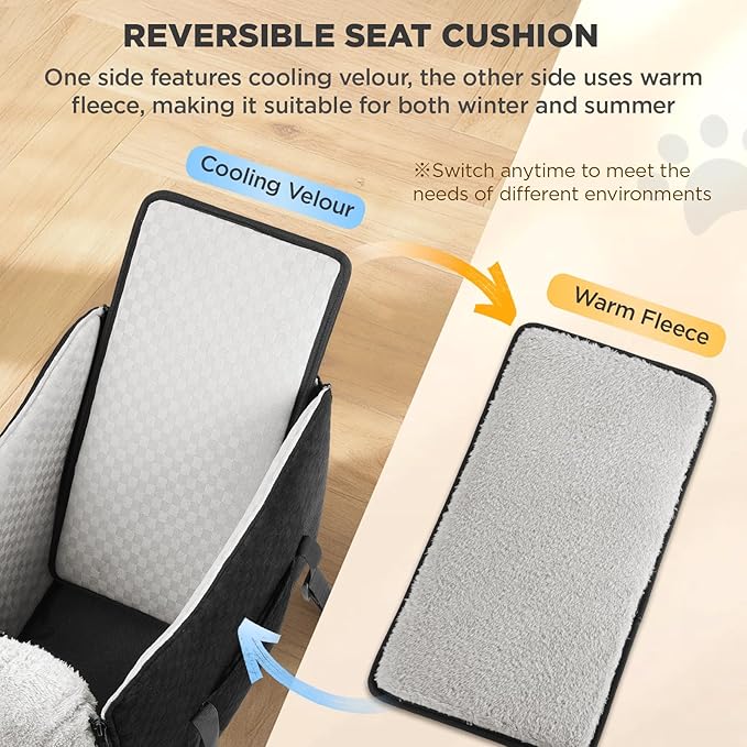 BONTHEE Center Console Dog Car Seat for Small Dogs- Anti-Collapse Design with Soft Plush & Sturdy Support Board, Adjustable Safety Leash for Small Dogs & Cats up to 15 lbs - Image 4