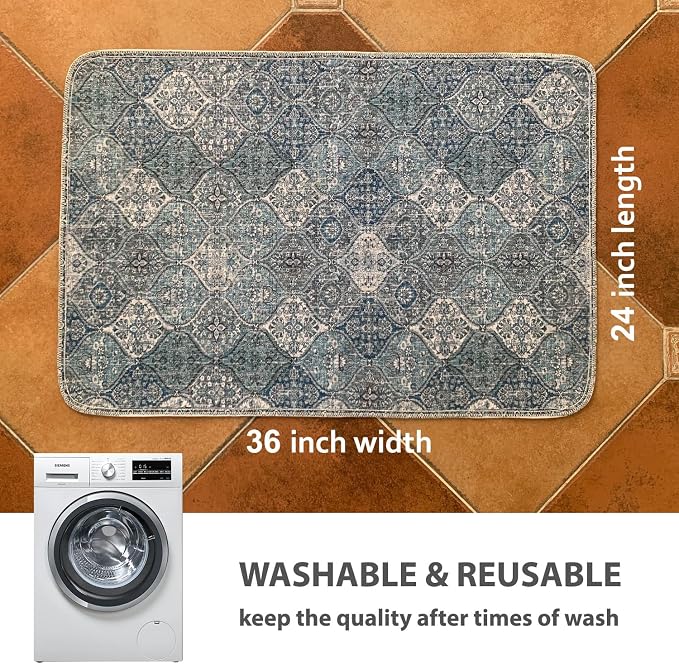 nunubaby 4PACK Washable Pee Pads for Dogs, Stylish, Non-Slip and Leak-Proof Pee Pads. Reusable Potty Pads for Dogs for Crates and Floors.(Blue/Multi,24" x36" ) - Image 4