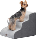 Garnpet Dog Stairs for Couch Sofa and Chair, 3-Step Dog Steps for Small Dogs and Cats, Non-Slip Indoor Pet Step, Light Grey by Garnpet