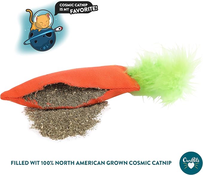OurPet's 100-Percent North American Catnip Filled Carrot Cat Toy 24 Karat (Pack of 2) - Image 3