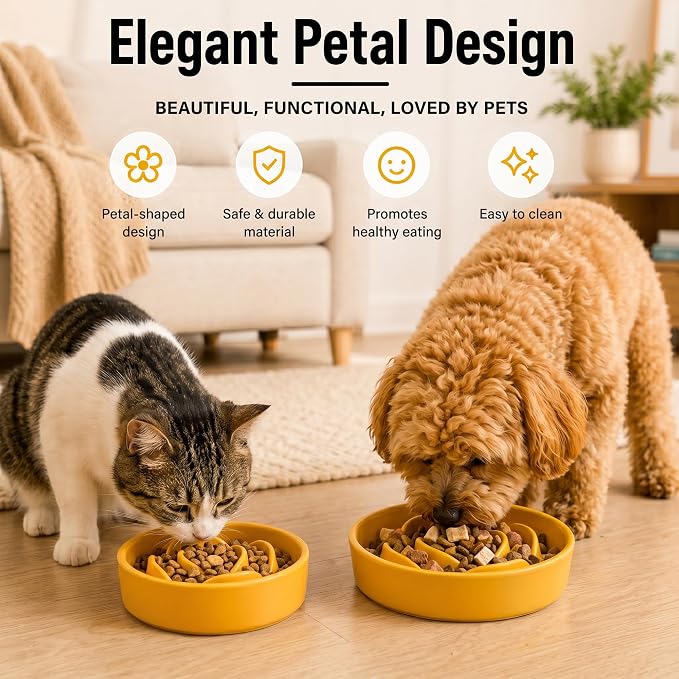Casfuy Dishwasher Safe Ceramic Slow Feeder Dog Bowl, 5.3-in - Image 6