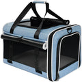 Cat Carrier for Travel, Soft-Sided, Top Loading, Privacy Curtain, to 20 lbs | Medium Pet Carry Bag Anxious Cat, Vet Visits Car Transport, Luggage Sleeve Suitcase Attachable Small Puppy Crate Kennel Blue by Comfortforyourpets