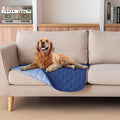 gogobunny 100% Double Sided Waterproof Dog Blanket Soft Pet Bed Cover Reversible Protect Furniture Couch Sofa Car for Puppy Large Dog Cat (Dark Navy/Light Navy, 30x30 Inch (Pack of 1)) by gogobunny