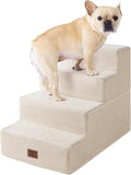 EHEYCIGA Dog Stairs for Bed 18" H, 4-Step Dog Steps for High Bed, Beige | Pet Steps for Small Dogs and Cats, Non-Slip Balanced Pet Ramp Indoor by EHEYCIGA