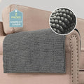 H.VERSAILTEX Plush Chenille Couch Armrest Cover 2 Packs Thick and Soft Sofa Covers Furniture Protector Cover for Pets (27.5" x 27.5", Grey) by HVERSAILTEX