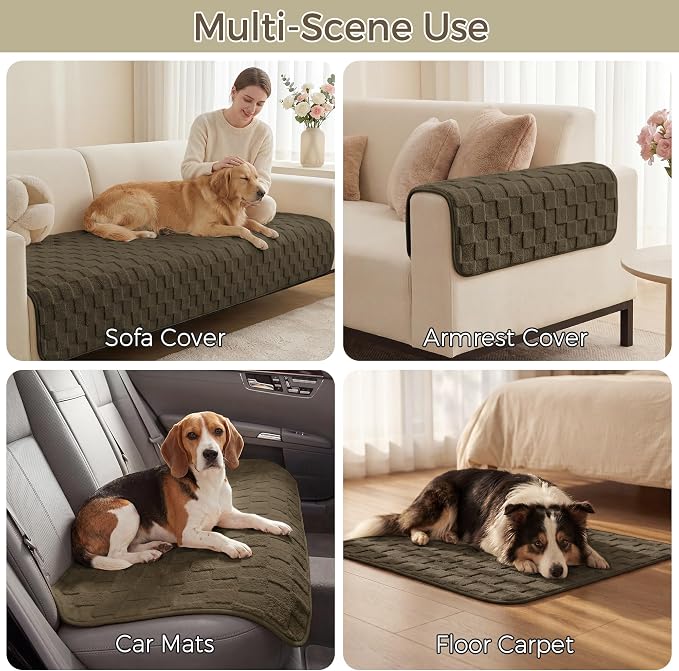 Foxdecor Couch Cover for Dogs Sofa Covers Non Slip Couch Pad Pet Friendly | Pet Couch Covers Washable Sofa Protector, Furniture Cover Couch Seat Protector for Living Room, Coffee 30x70 Inch - Image 5