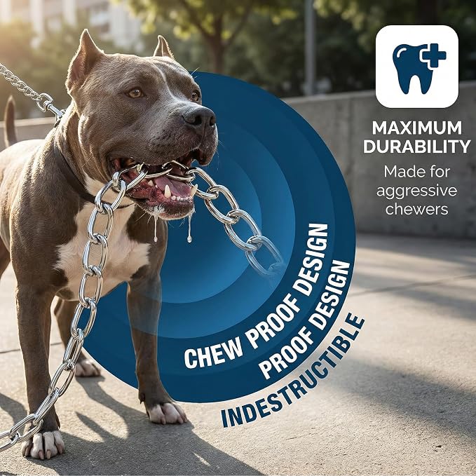 Heavy Duty Dog Chain Leash, 6 ft x 3.0 mm (25-120 lbs) | Padded Handle for Large & Medium Size Dogs - Image 5