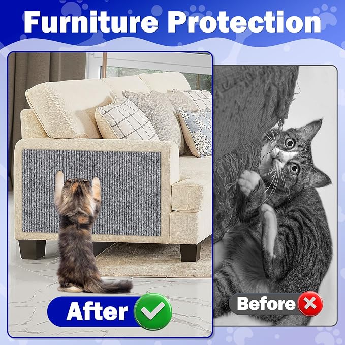 ENONCI 23.6x15.8 Cat Scratcher Mat, Self-Adhesive Cat Scratch Furniture Protector - Image 4