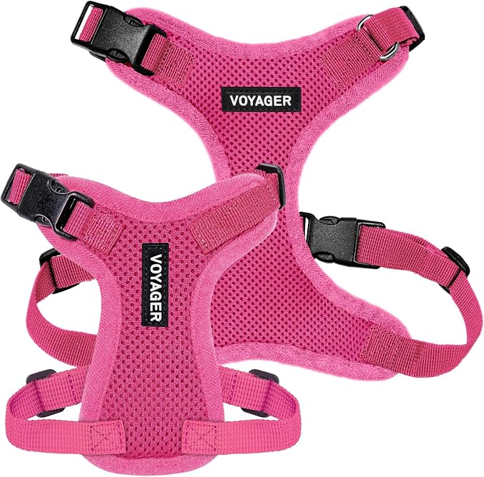 Voyager Step-in Lock Dog Harness - Fuchsia, X-Large | 23 - 28" in Chest, Adjustable, Breathable Air Mesh, Lightweight for Daily Walks, Strong Clips, Heavy Duty D-Ring - Image 6