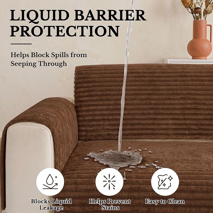 Smiry Waterproof Couch Cover for Dogs, Washable Non Slip Plush Protector | Waterproof Protection, Plush Flannel, Non Slip Backing, Pet Hair & Scratch Protection, Soft Cover (36" x 47") - Image 4