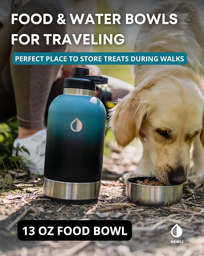 Dog Water Bottle, Insulated Dog Travel Water Bottle, Stainless Steel Pet Water Bottle Dispenser Portable Food and Water Bowl for Dogs with Carrying Case for Walking Dog Canteen Travel Kit - Image 6