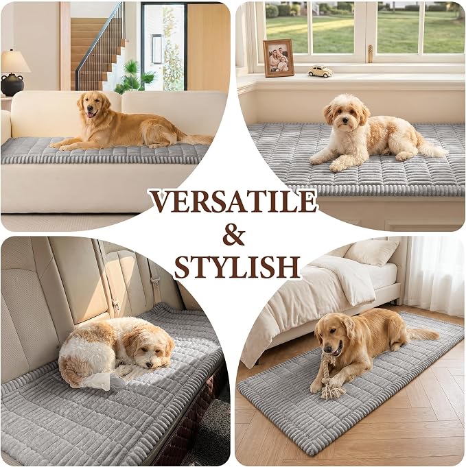 MEETSKY Non Slip Couch Covers for 3 Cushion Sofa, Couch Cover for Dogs | Washable Soft Couch Protector Covers, Dog Mat for Couches Against Pet Hair & Scratch, Pet Friendly, Light Grey, 27.6" x 82.7" - Image 6